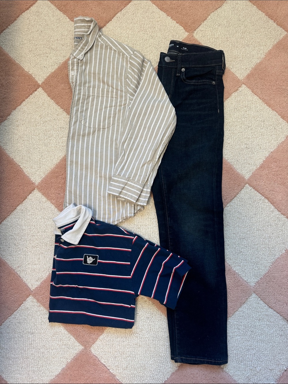 Boys Size 10 Bundle | Old Navy Long Sleeve Button Down, Polo Shirt & Dark Denim